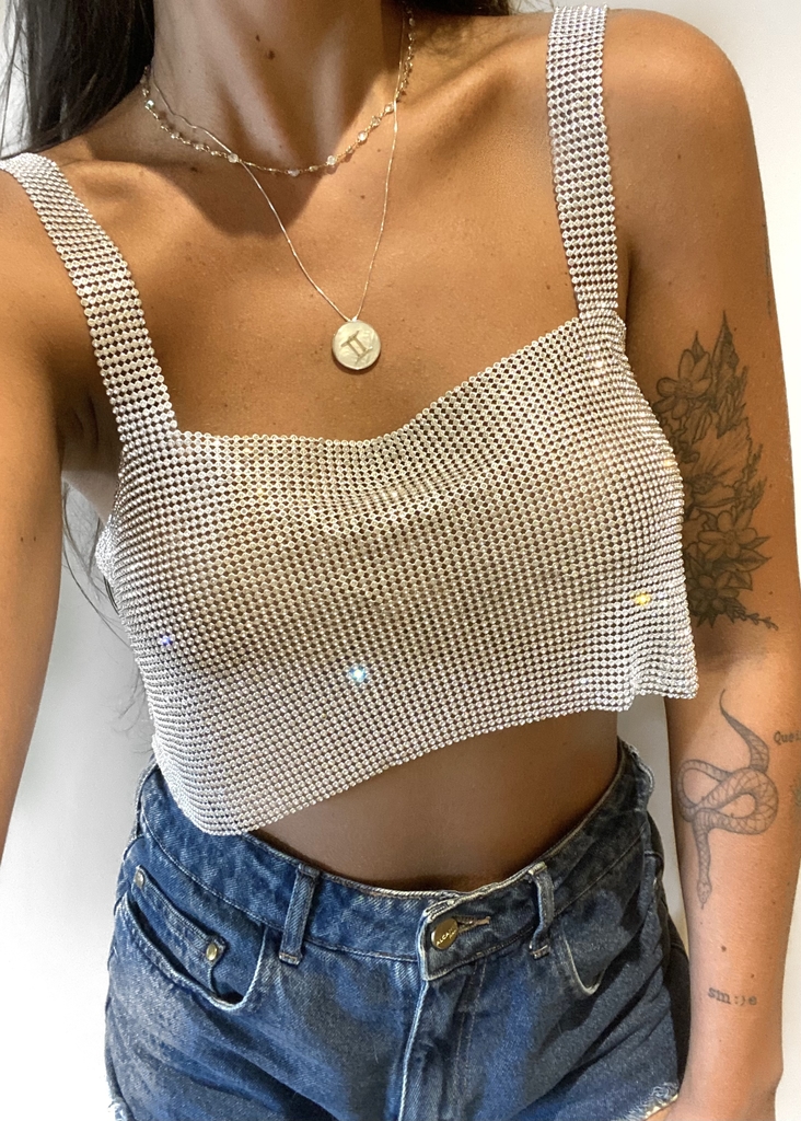 blusa manta metalica