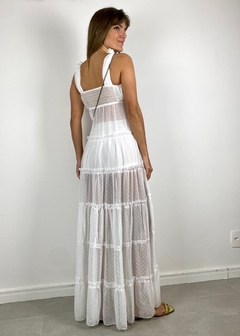 Vestido Longo Hotpant Transparente Tulum Branco na internet