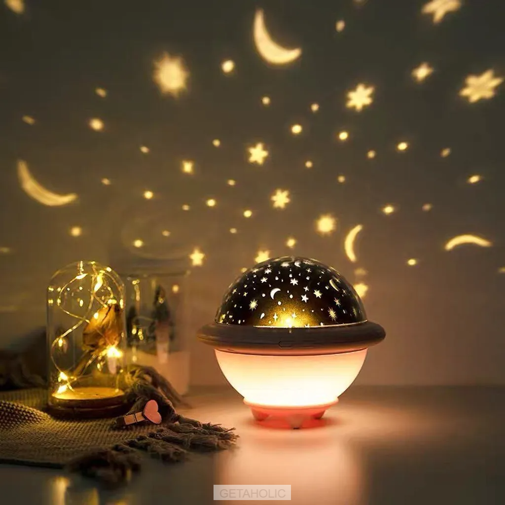 Proyector y velador de lunas y Estrellas! flash deco
