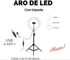 Aro de luz led con trípode 26cm en internet