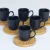 Set x6 taza de porcelana con plato de bamboo