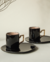 Set plato y taza irregular black - comprar online