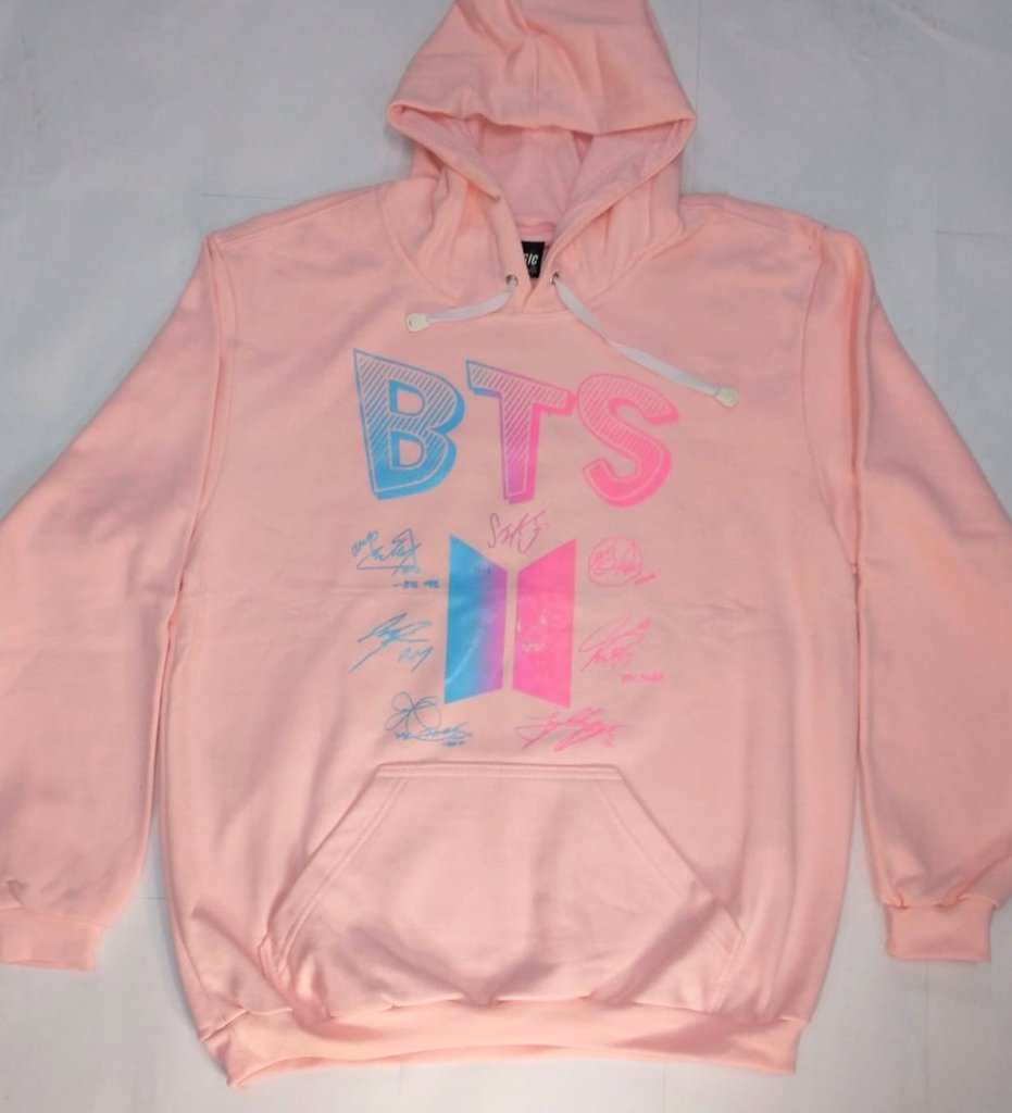 Moletom BTS Assinaturas rosa - Comprar em Nanda Rock