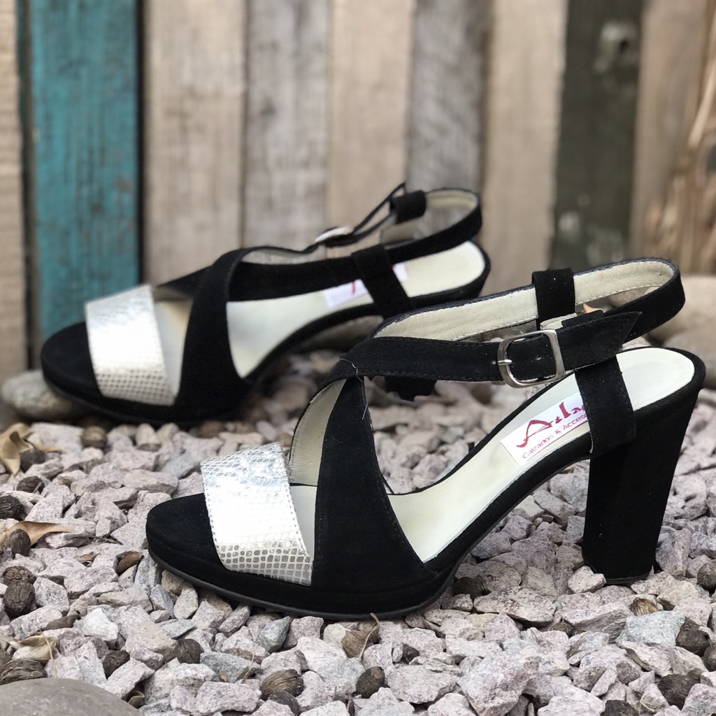 Sandalias 289-1007 negro y plata - Altas de Olivos