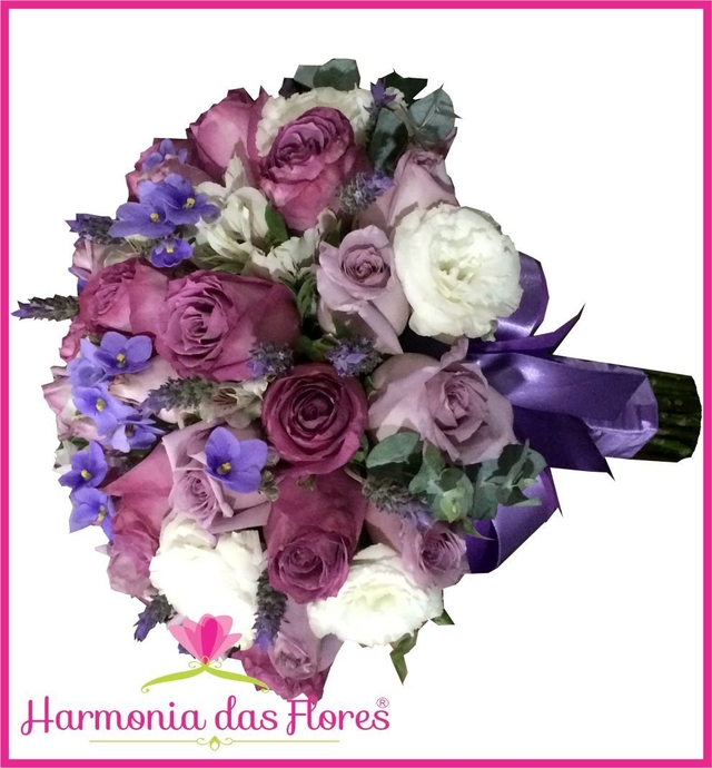 Buquê de Noiva Roxo ou Lilás - Harmonia das Flores