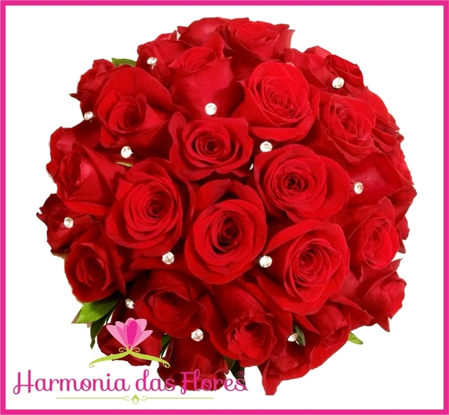 Buquê de Noiva de Rosas Colombianas Vermelhas - BN00005