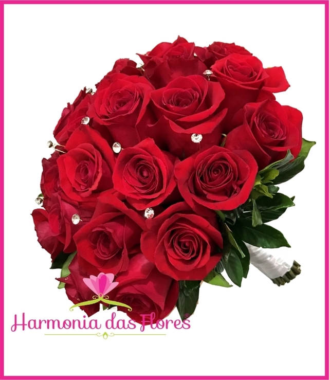 Buquê de Noiva de Rosas Colombianas Vermelhas - BN00005