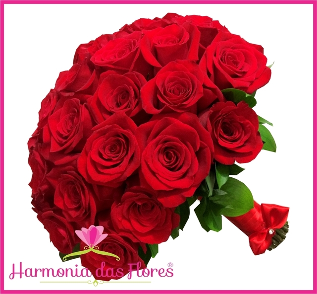 Buquê de Noiva de Rosas Colombianas Vermelhas - BN00005