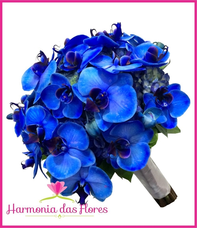 Comprar Buquê de Noiva Azul em Harmonia das Flores