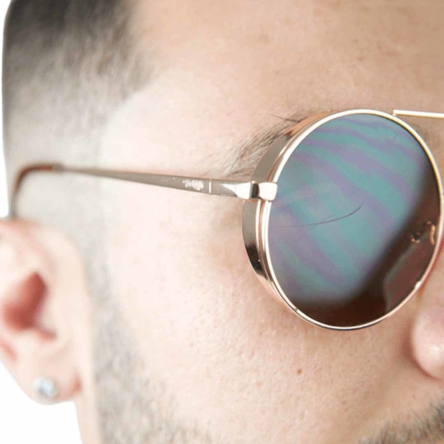 Óculos De Sol unissex redondo proteção lateral Proteção UV400