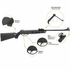 CARABINA DE PRESSÃO NIGHT WOLF 4,5MM - QGK na internet