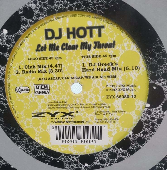 Let Me Clear My Throat Original DJ Hott - Let Me Clear My Throat 1997 Eurodance