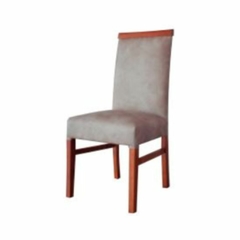silla patas madera tapizada en tela anti desgarro 