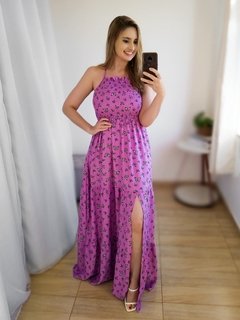 Vestido Fenda Camila - Lilás Borboleta - comprar online