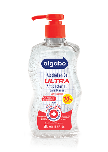 Alcohol al 70% en spray con glicerina para manos marca Algabo