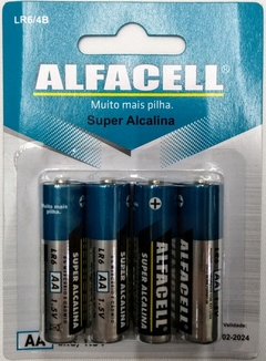 Pilha AA Super Alcalina Alfacell 4 unidades