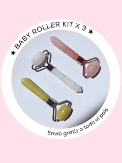 SET X 3 BABY ROLLER - Cuarzo Rosa, Cristal y Jade - comprar online