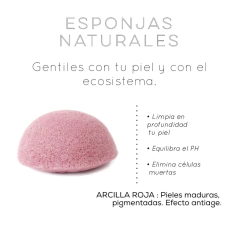 Esponja facial con ARCILLA ROJA