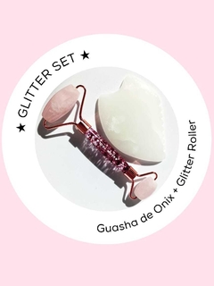 GLITTER SET - Guasha Onix Verde + Roller - comprar online