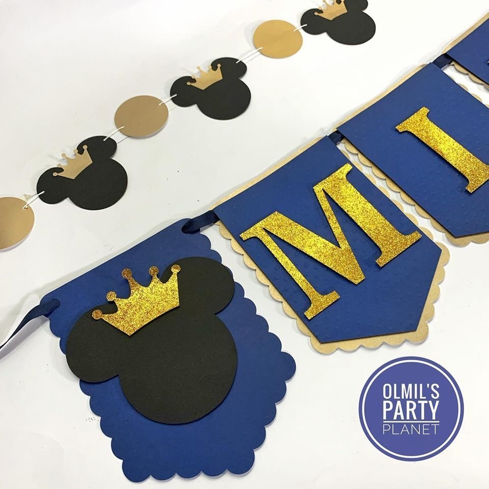 Banderin Nombre Mickey Rey Olmil S Party Planet