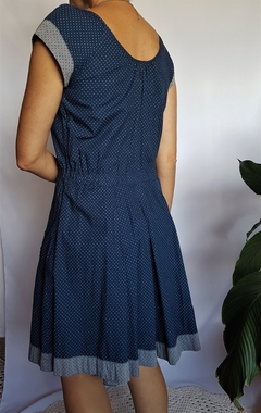 Vestido Curto Rodado Azul Bolinhas - comprar online