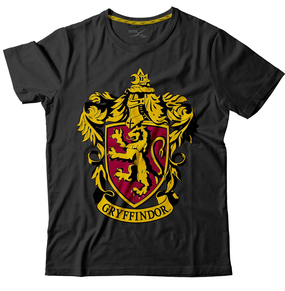 camiseta das casas de hogwarts