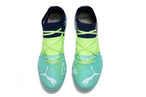 Chuteira Society Puma Future Z 1 1 Pro Cage Tt Verde Azul
