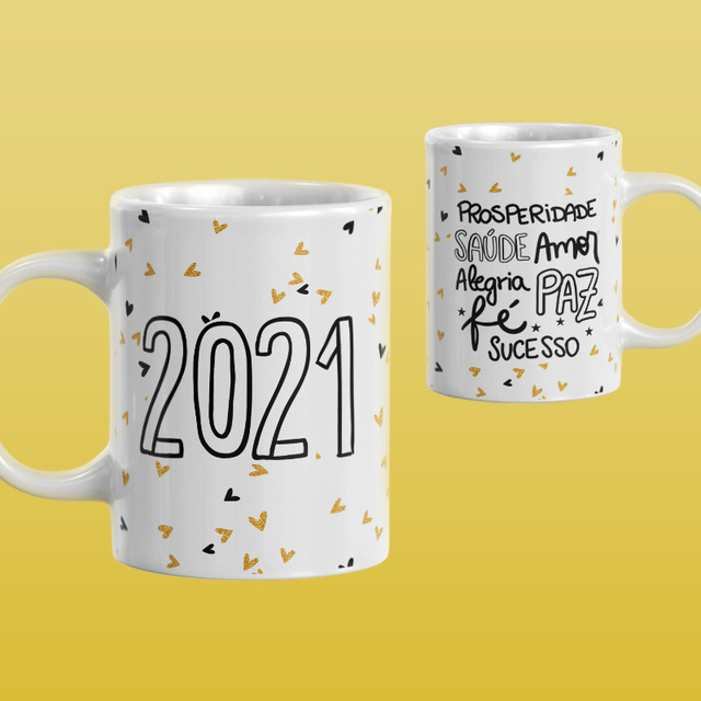 Caneca Personalizada Ano Novo 2021 Mensagem Palavras Caneca Personalizada Ano Novo 2021 Mensagem Palavras