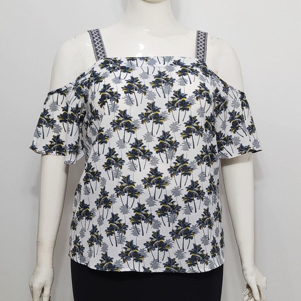 Blusa M.Nacional coqueiro. Tam G. Nova