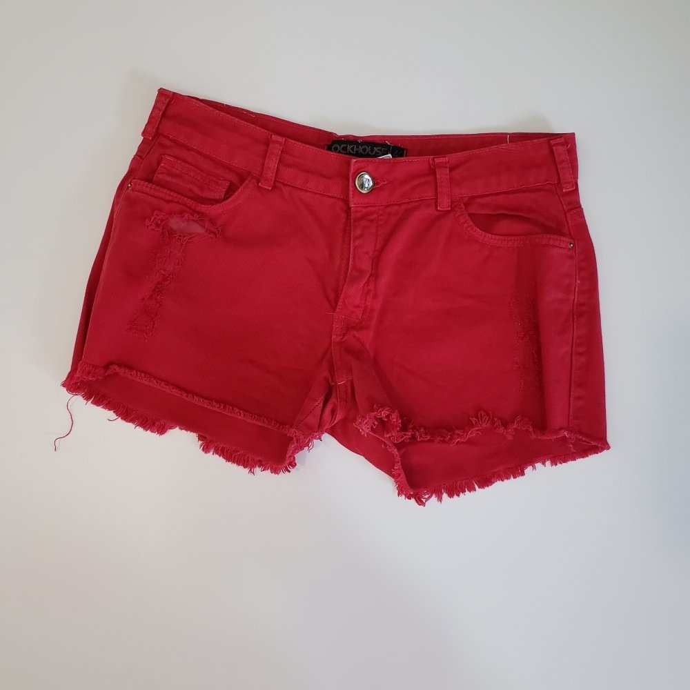 Shorts feminino vermelho Clearance