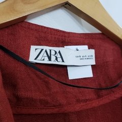 Cardigan feminino vermelho telha em linho Zara - comprar online