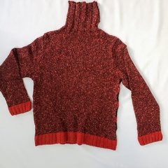 Blusa feminina em tricot mesclado em tons vermelho e preto - comprar online