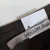 Calça feminina SHOULDER em couro ecológico marrom com detalhes em ziper - comprar online