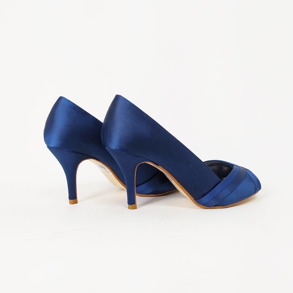 Sapato Roland Cartier em cetim azul Tam 35