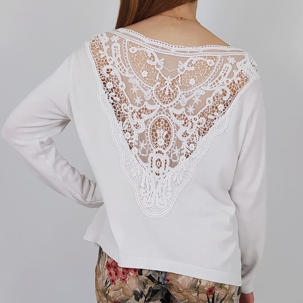 Blusa Malha Renda Flor Rose - PA Concept P.A CONCEPT