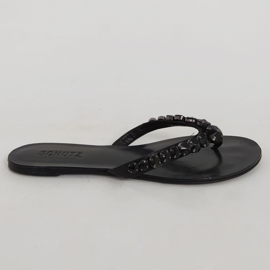 Compre Rasteira Schutz Casual Flat Slide Tiras Schutz Preto Online