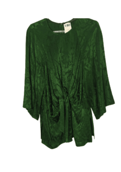 Blusa Zara verde escuro acetinado Tam G