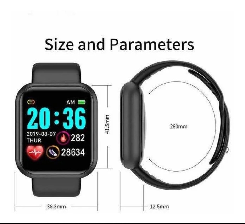 smartwatch y68 d20 branco
