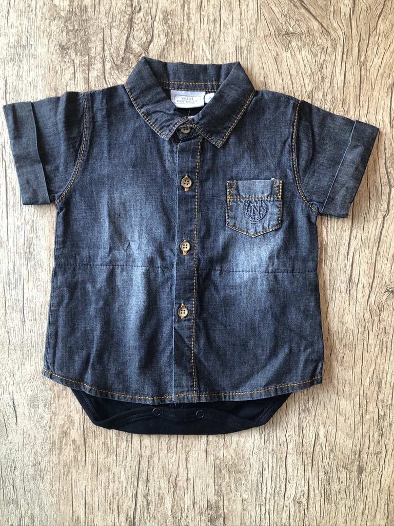 Body Camisa Jeans Doce Anjo Boutique Bebe
