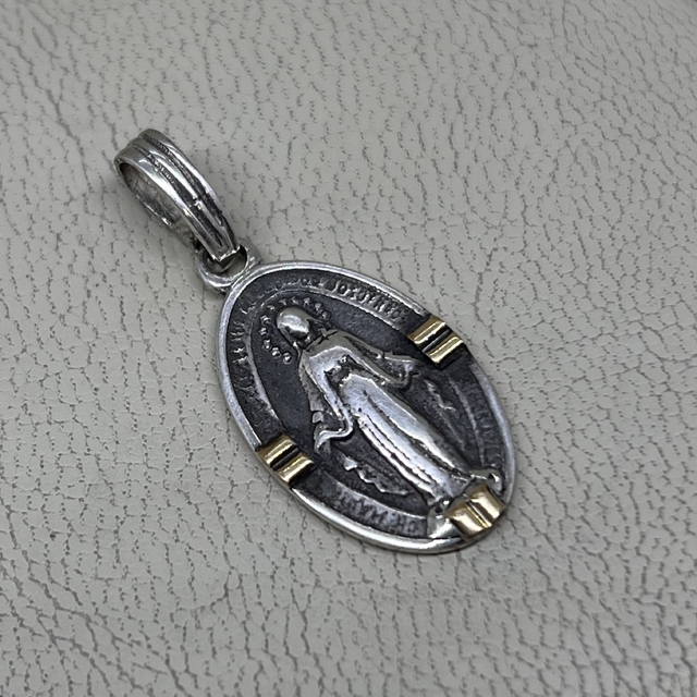 Medalla Virgen de la Medalla Milagrosa en plata 925 y oro A.PB