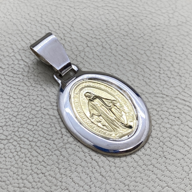 Medalla Virgen de la Medalla Milagrosa en plata 925 y oro II
