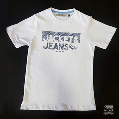 REMERA M/C JACKET & JEANS BLANCO / AZUL - 502N