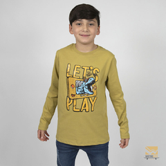 REMERA M/L ESTAMPA KIDS LET'S PLAY VERDE - 572K