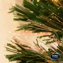 Árvore de Natal Led 1,20MT Fibra Ótica 8 Funções Branco Quente Bivolt - Tecnnoled