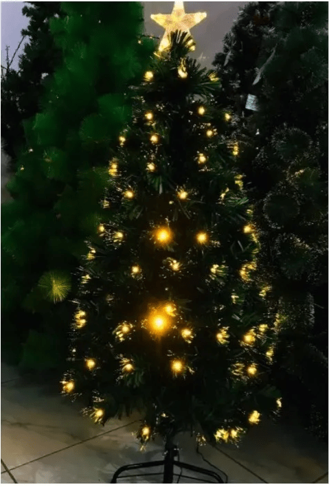 Árvore de Natal Led 0,90cm Fibra Ótica 8 Funções Branco Quente Árvore de Natal Led 0,90cm Fibra Ótica 8 Funções Branco Quente