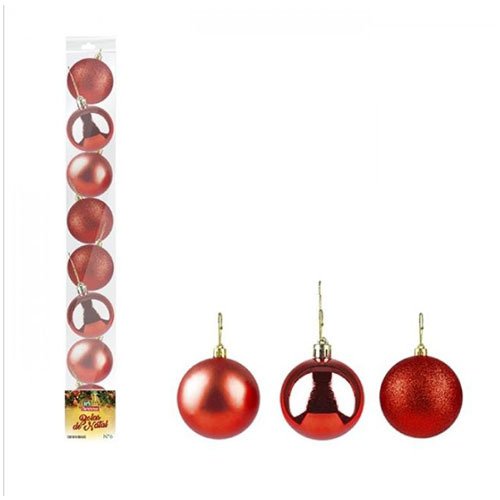 Bola de Natal Lisa Vermelha 8 Peças 6cm Enfeite para Arvore Bola de Natal Lisa Vermelha 8 Peças 6cm Enfeite para Arvore