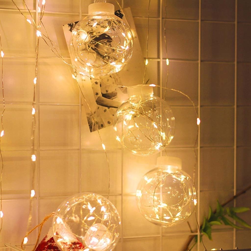 Cascata Cortina Luxo Led Natal 10 Bolas Decoração Bivolt Cascata Cortina Luxo Led Natal 10 Bolas Decoração Bivolt