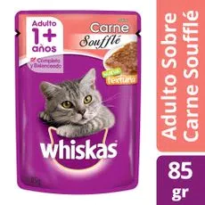 Whiskas Pouch Adulto Carne Souffle 85Grs