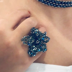 Anillo Flor doble. - tienda online