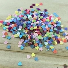 Mini Aplique Confete Paetê Coração 3mm em PVC na internet